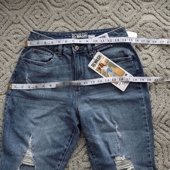 REWASH MOM jeans super high rise distressed raw hem size 28 G2 - Picture 9 of 11